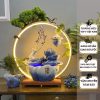 Thác nước phong thuỷ tượng kèm kệ đèn led hào quang decor trang trí nhà cửa an nhiên